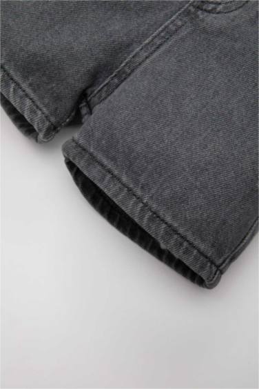 Baby Boy Label Printed Jean Jumpsuit