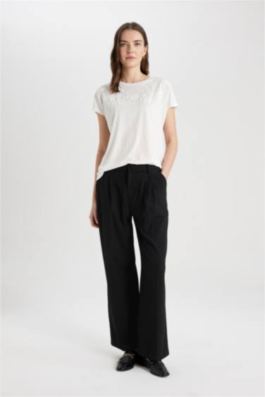 تيشيرت نص كم قطن قصة عادية مطبوع