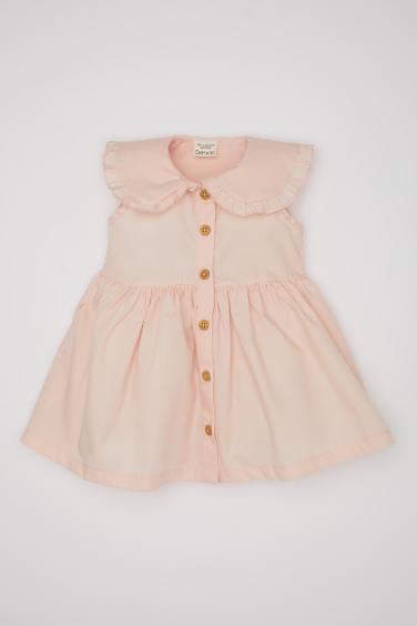 Baby Girl Sleeveless Poplin Dress