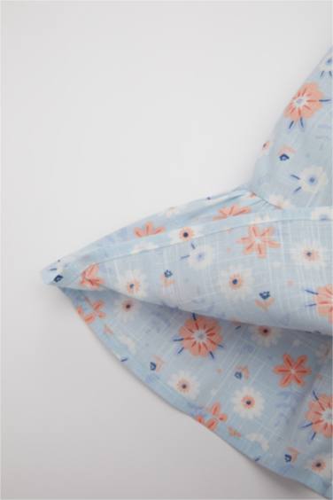 Baby Girl Floral Short Sleeve Poplin Dress