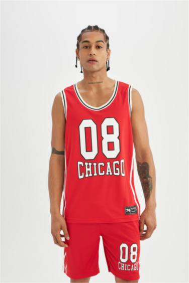 شورت رياضي قصير أحمر قصة عادية من DeFactoFit