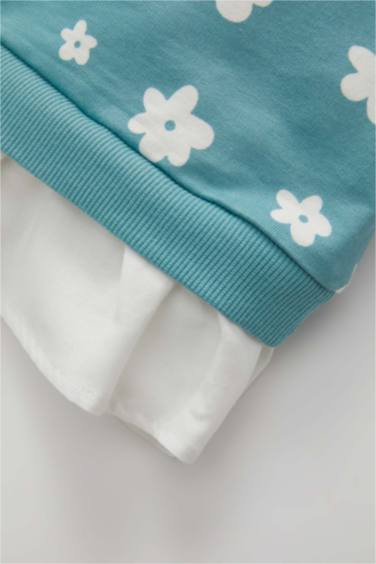 Regular Fit Flower Crew Neck Sweatshirt