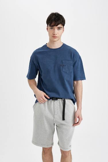 Boxy Fit Crew Neck Printed Short Sleeve T-Shirt