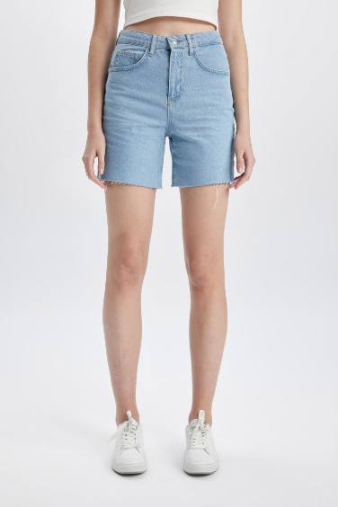 Jean High waist Cut Tip Shorts