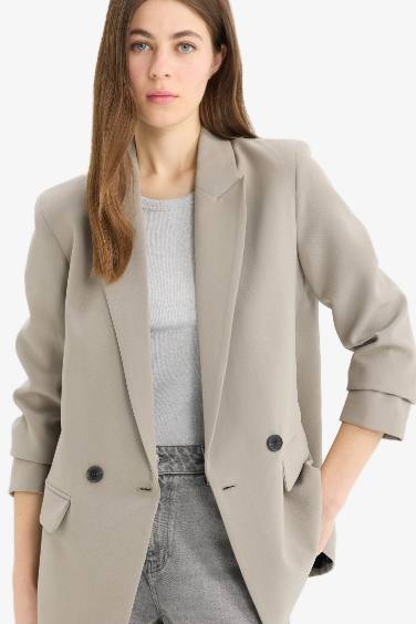 Oversize Fit Jacket Collar Blazer