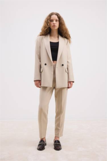 Carrot Fit High Waist Skinny Leg Crop Trousers