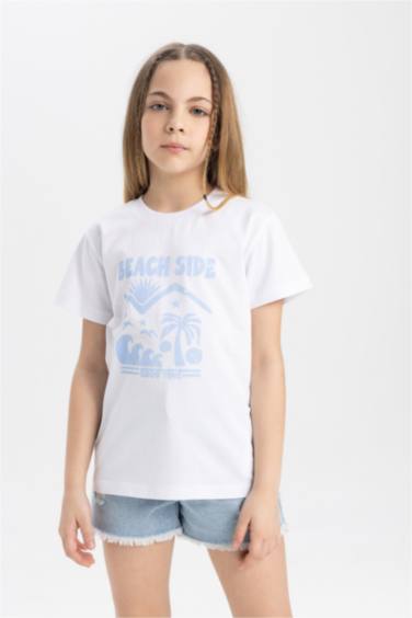 Girl Printed Short Sleeve T-Shirt