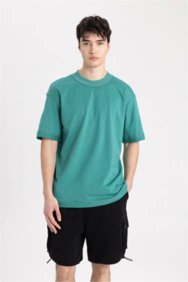 تي شيرت أوفر سايز بياقة مستديرة