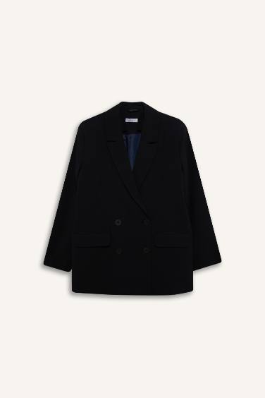 Oversize Fit Jacket Collar Taffeta Blazer