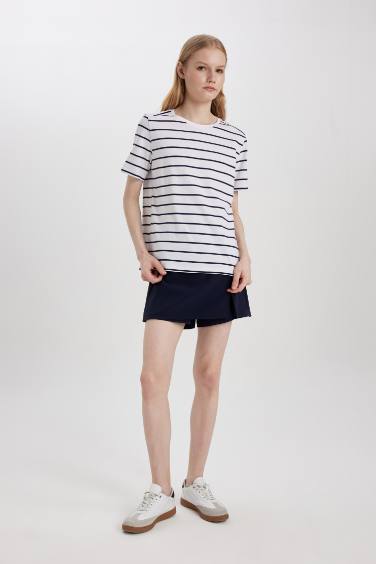 Regular Fit Crew Neck Cotton Basic T-Shirt