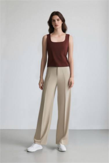 Slim Fit Basic Square Collar Sleeveless Tank Top