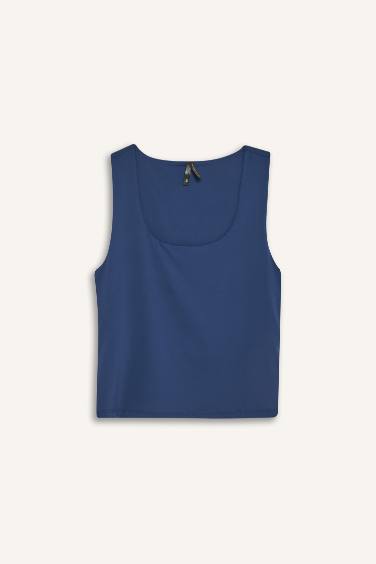 Slim Fit Basic Round Collar Sleeveless Tank Top