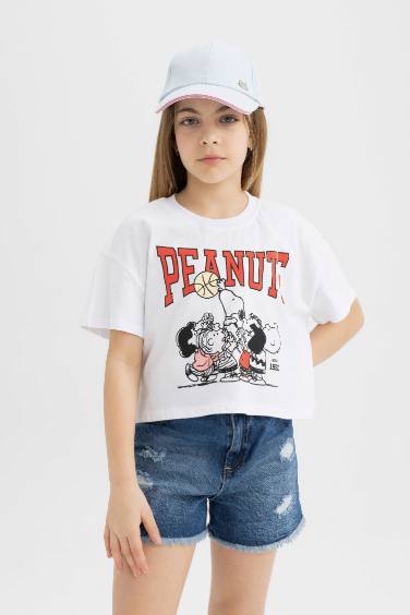 Girl Snoopy Crop Short Sleeve T-Shirt