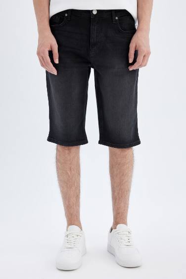 Regular Fit Jean Bermuda Shorts