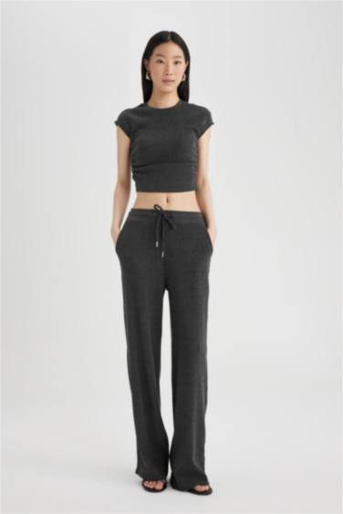 Carrot Fit Wrinkled Sweatpants