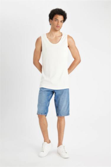 Slim Fit Crew Neck Ribbed Tank Top