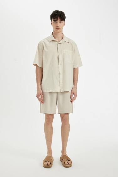 قميص نص ردن قطن قصة مريحة