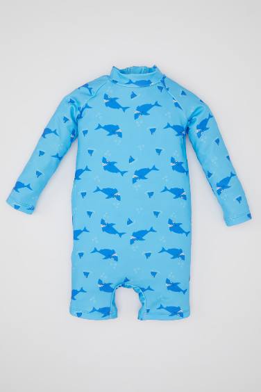 Baby Boy Shark Pattern Swimsuit