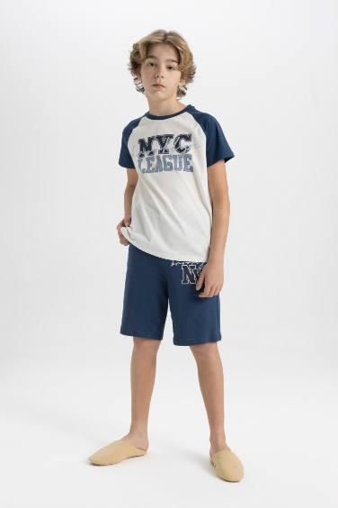 Boy Printed Short Sleeve 2 Piece Pajama Set