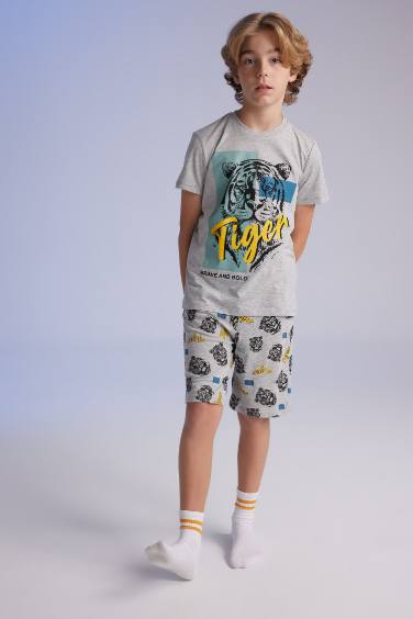 Boy Printed Short Sleeve 2 Piece Pajama Set