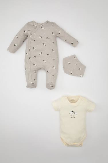 Baby Boy Patterned Snap Body 3 Piece Set