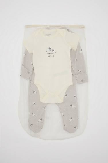 Baby Boy Patterned Snap Body 3 Piece Set