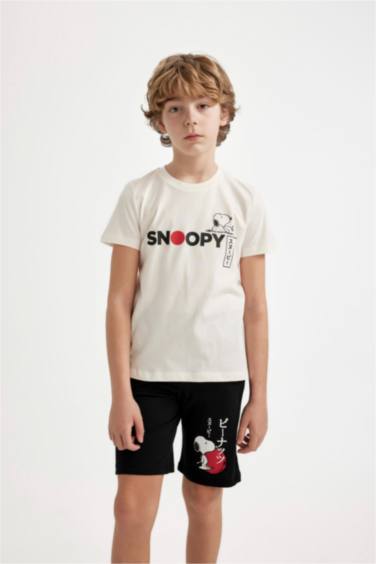 Boy Snoopy Short Sleeve 2 Piece Pajama Set