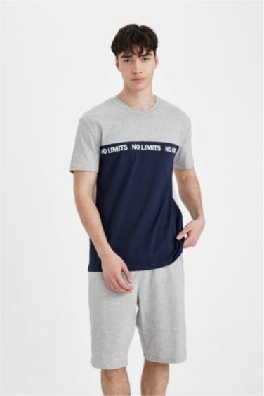 Regular Fit Short Sleeve 2 Piece Pajama Set