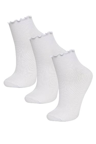 Chaussettes Courtes Coton Pour Fille - 3 Pièces