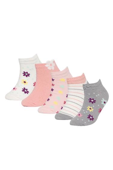 Girl 5 Piece Cotton Long Socks