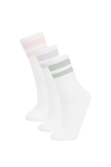 Lot de 3 paires de chaussettes longues en coton pour Fille