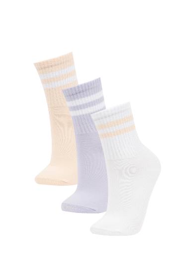 Chaussettes Longues Coton pour Fille - 3 Paires