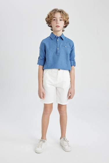 Boy Regular Fit Gabardine Shorts