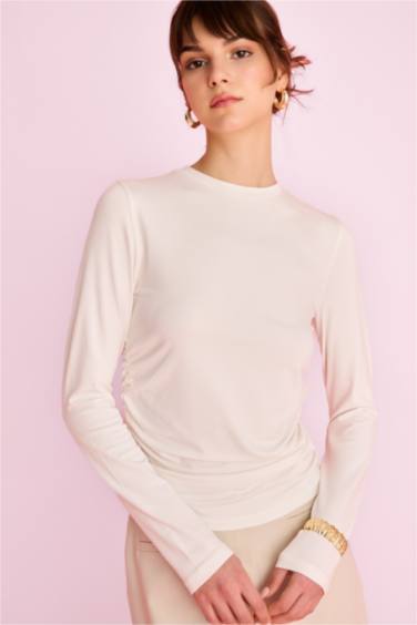 T-Shirt Tunique Basique à Manches Longues