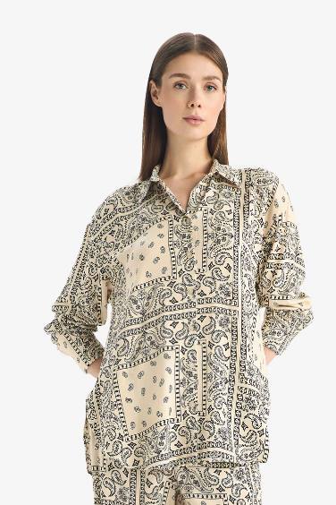 Chemise de plage à motifs en viscose de Fall in Love