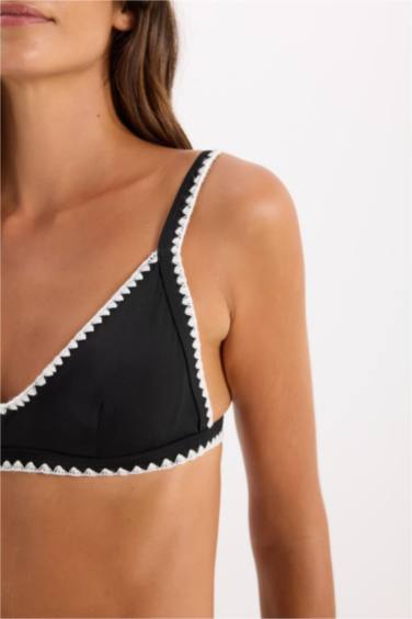 Fall in Love Regular Fit Embroidered Bikini Top