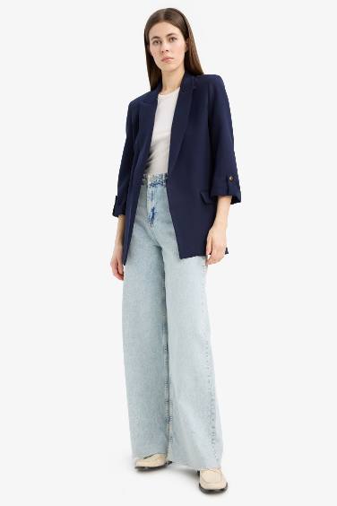 سترة بليزر سادة قصة عادية وياخة جاكيت