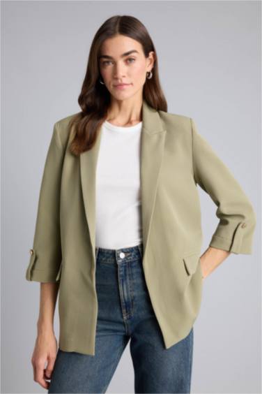 Oversıze Basıc Blazer Ceket - Görsel 3