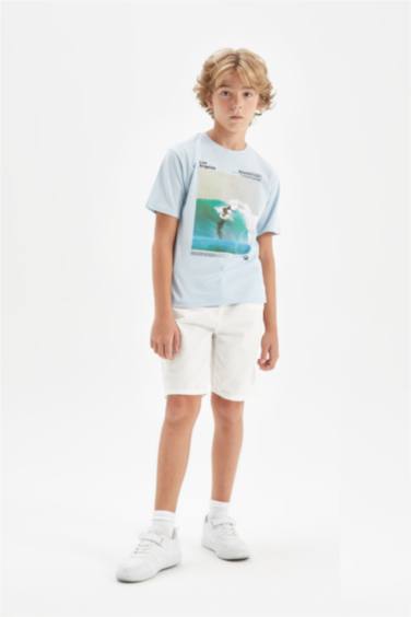 تيشيرت ولادي نص ردن مطبوع قصة عادية