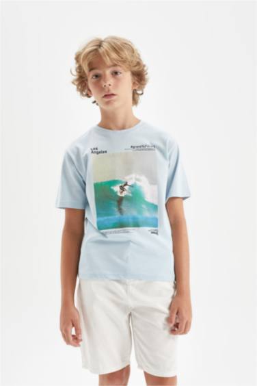 تيشيرت ولادي نص ردن مطبوع قصة عادية