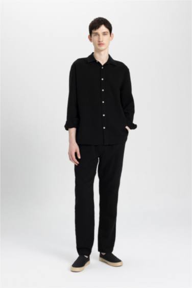 Relax Fit Regular Hem Cotton Trousers