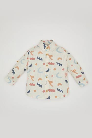 Baby Boy Flared Poplin Long Sleeve Shirt