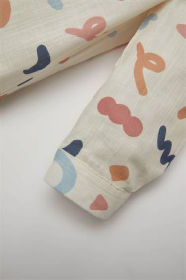 قميص كم طويل ولادي بوبلين قصة عادية