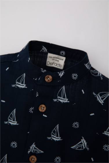 قميص ولادي نص كم مطبوع قصة عادية