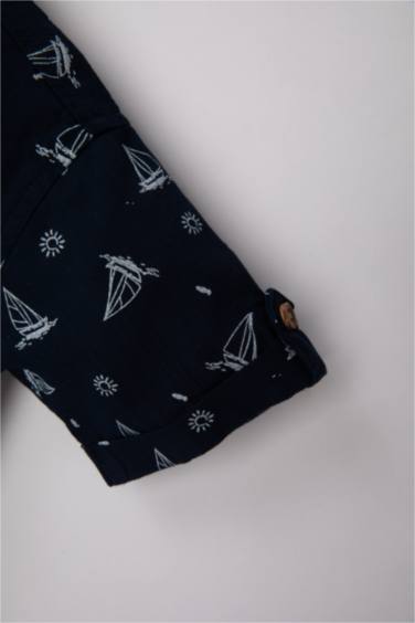 قميص ولادي نص كم مطبوع قصة عادية