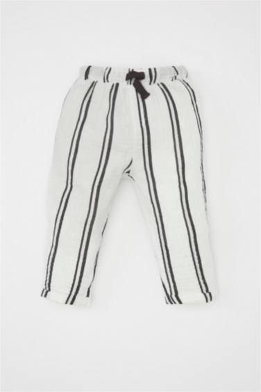 طقم بيبي اولادي بنطلون وقميص مخطط - قطعتين