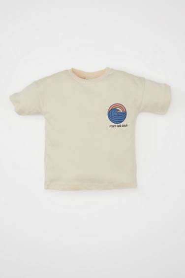Ensemble De T-Shirt à Manches Courtes et Salopette Imprimé pour Bébé Garçon