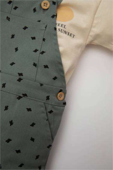 Baby Boy Cactus Patterned T-Shirt Overalls 2 Piece Set