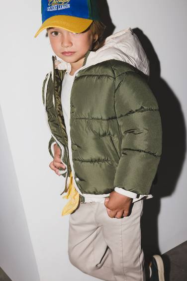 Baby Boy Waterproof Pocketed Puffer Jacket