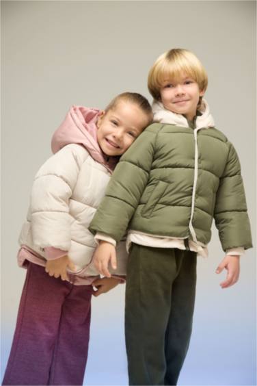 Erkek Bebek Su Geçirmez Çok Renkli Cepli Şişme Mont